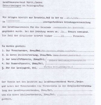 1950 Gründungsurkunde